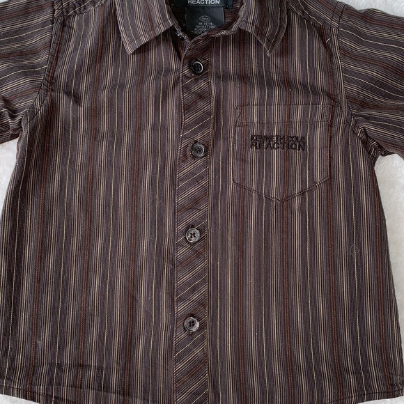 Kenneth Cole Reaction Brown Button Down Shirt Boys - Picture 7 of 9